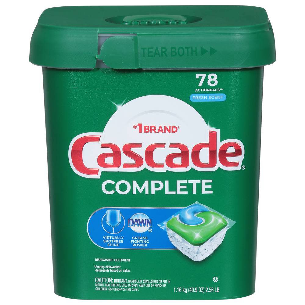 Cascade Complete Actionpacs Fresh Scent Dishwasher Detergent (2.56 lbs)