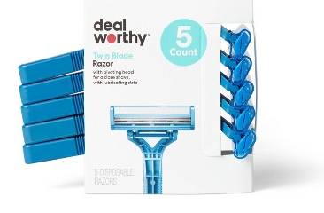 Dealworthy Twin Blade Disposable Razors (5 ct)