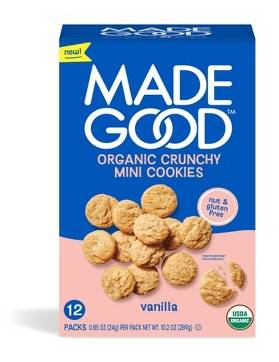 MadeGood Organic Gluten Free Mini Crunchy Cookies Vanilla - 10.2oz/12ct