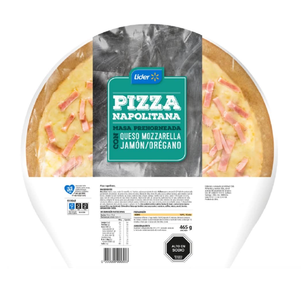 Lider · Pizza napolitana de masa prehorneada (465 g)