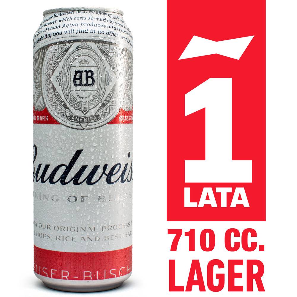 Budweiser cerveza lager (lata 710 ml)