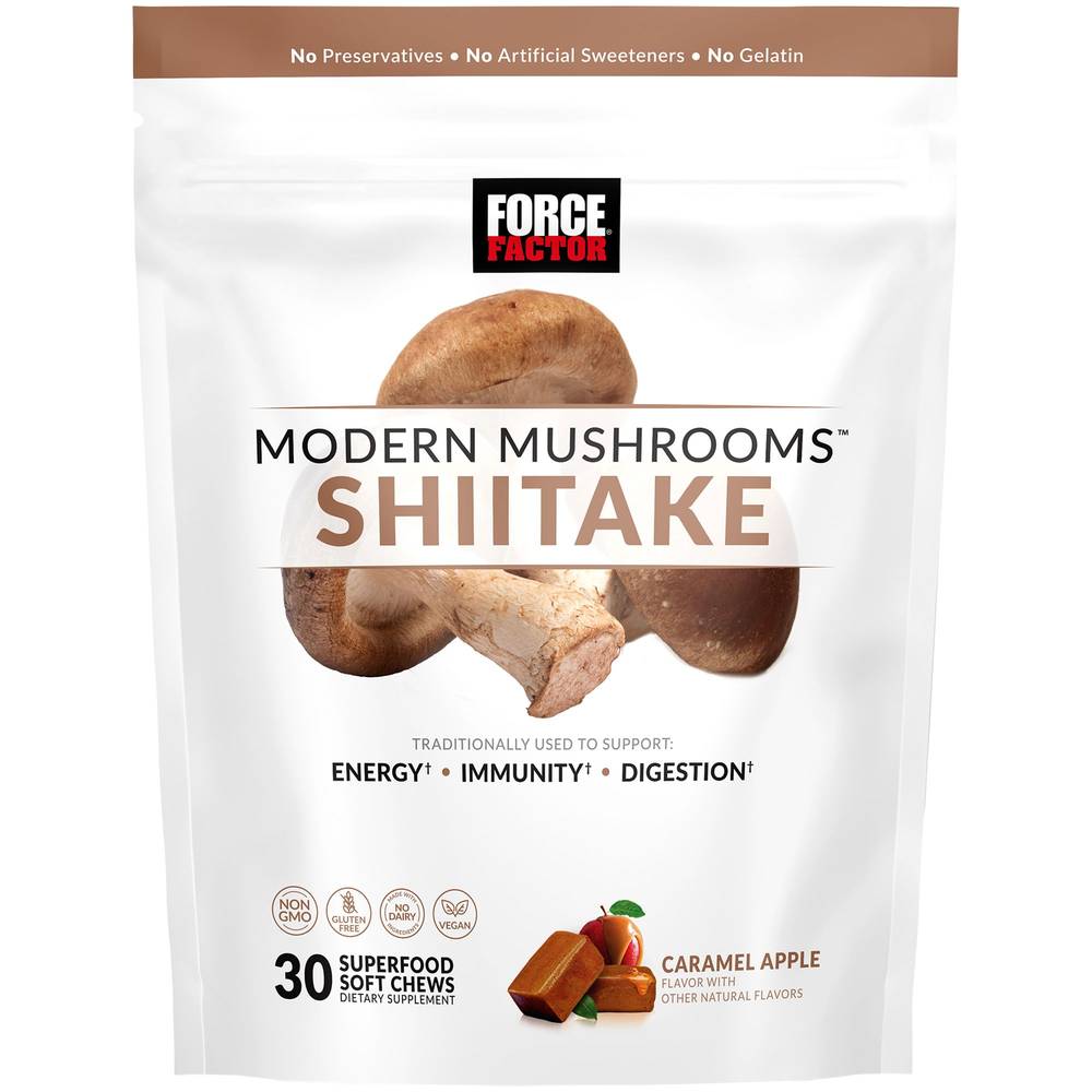 Shiitake Mushroom Soft Chews - Supports Energy & Immunity - Caramel Apple (30 Chews)