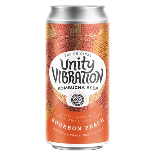 Unity Vibration Kombucha Beer Bourbon Peach Single 16oz Can