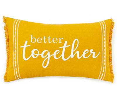 "Better Together" Yellow Lumbar Throw Pillow