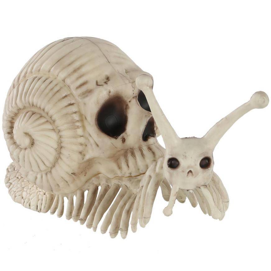 Skull Shell Plastic Snail Skeleton, 3.9in x 8.6in