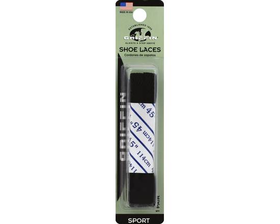 Griffin · 45-Inch Black Sport Shoe Laces (1 pair)