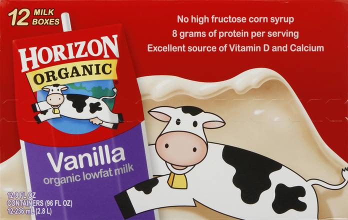 Horizon Organic Vanilla Organic Low Fat Milk (12 ct, 96 fl oz)