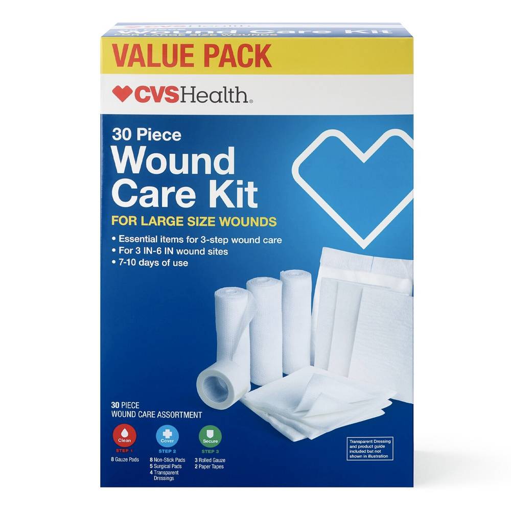 Cvs Health Wound Care Kit Assortment, Large Wounds, 30 Ct