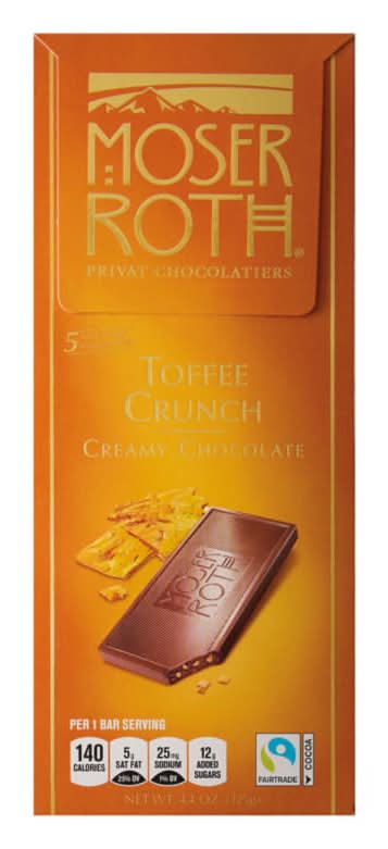 Moser Roth Toffee Crunch Chocolate Bar (4.4 oz)