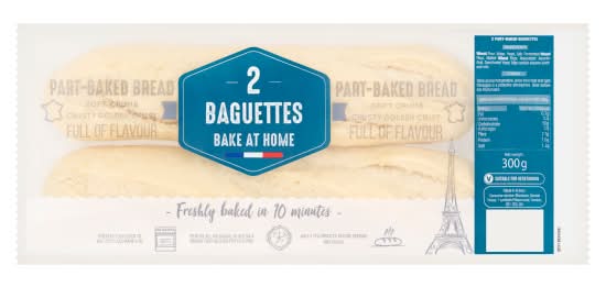 Part-Baked Bread Baguettes (2 pack)