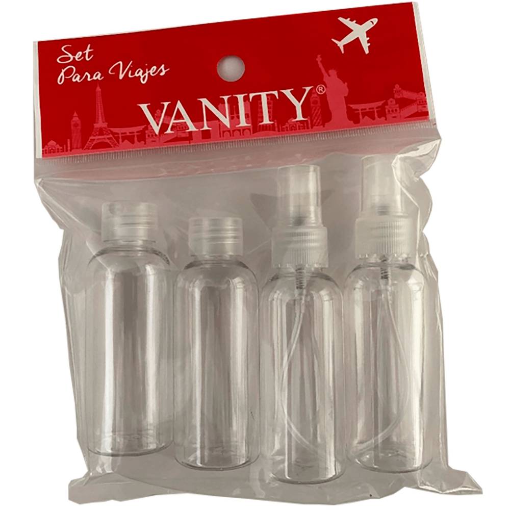 Vanity set botellas para viaje (4 u)