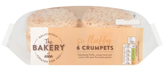 The BAKERY at ASDA So Fluffy Crumpets (6 pack)