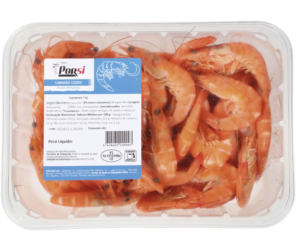 PorSi - Camarão cozido 20/30, 500 g