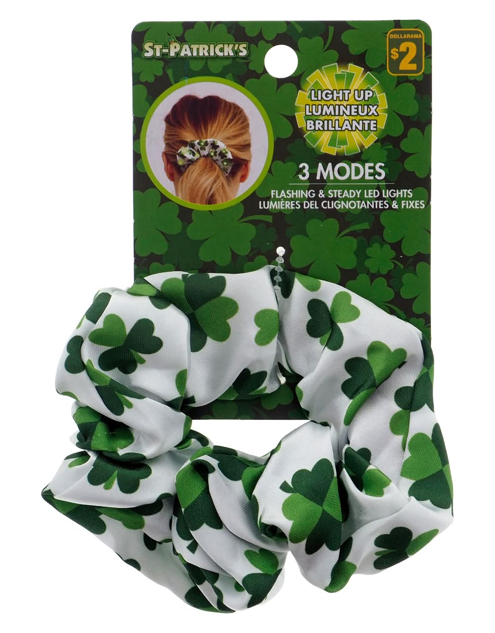 St. Pat's Light Up Shamrock Scrunchie