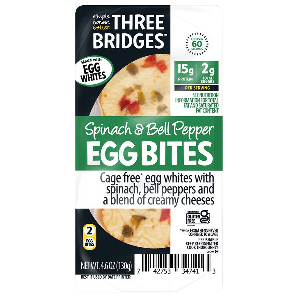 Three Bridges Spinach & Bell Pepper Egg Bites (130 g, 2 ct)