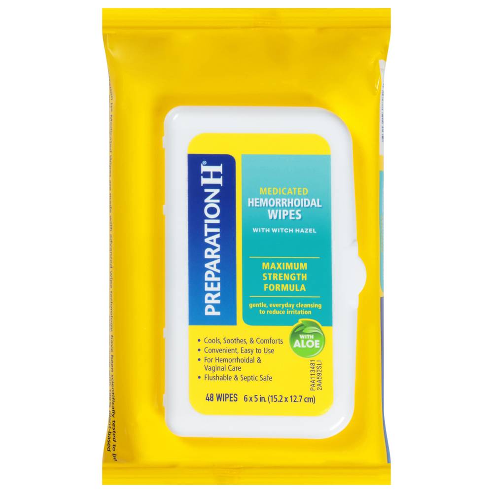 Preparation H Hemorrhoidal Medicated Wipes With Hazel