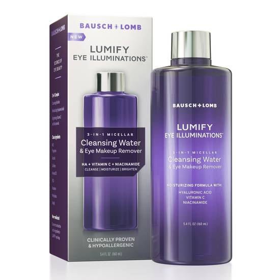 Bausch + Lomb Lumify Eye Illuminations 3 in 1 Cleansing Water & Eye Makeup Remover - 5.4 fl oz