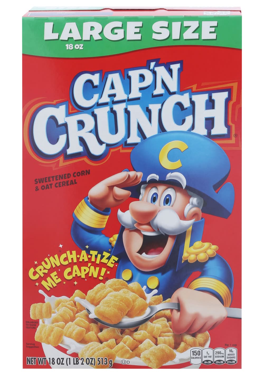Cap'n Crunch Sweetened Corn & Oat Cereal, Original (18 oz)