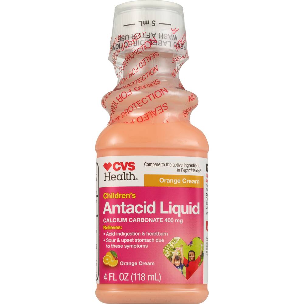 CVS Health Children's Antacid Liquid ,Orange Cream, 4 OZ