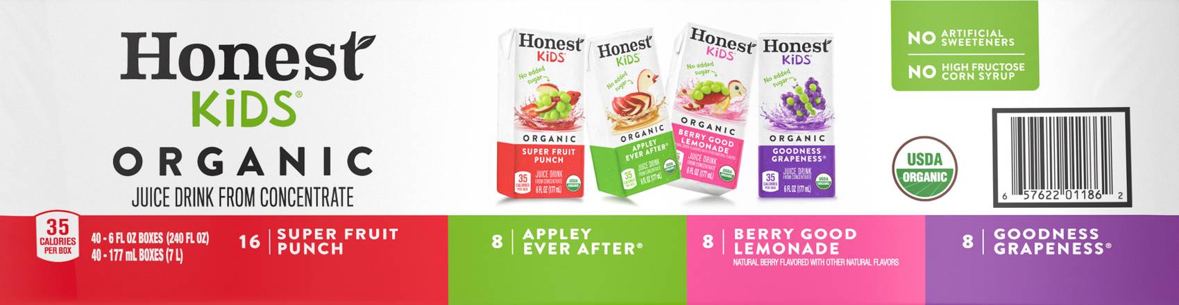 Honest Kids Organic Assorted Juice Drink (40 ct, 6 fl oz)