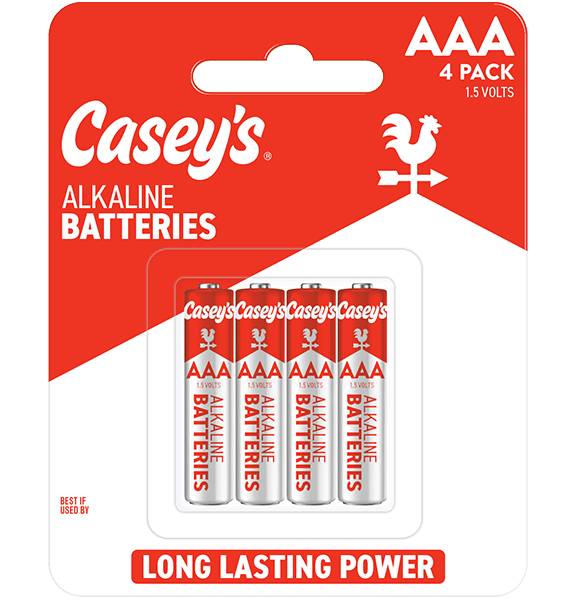 Casey's Alkaline AAA Batteries 4-Pack