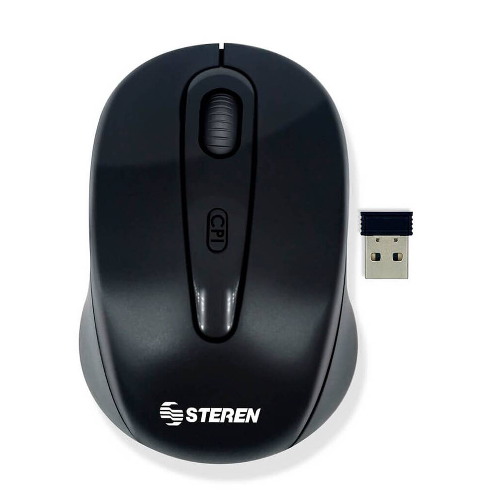 Steren mouse óptico inalámbrico negro (1 pieza)