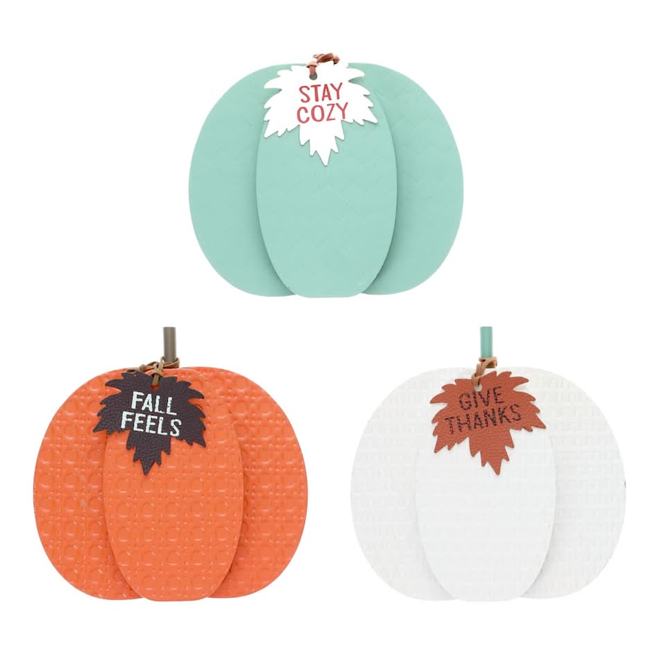 Wooden Pumpkin Shape Tabletop Sign, 1-ct.