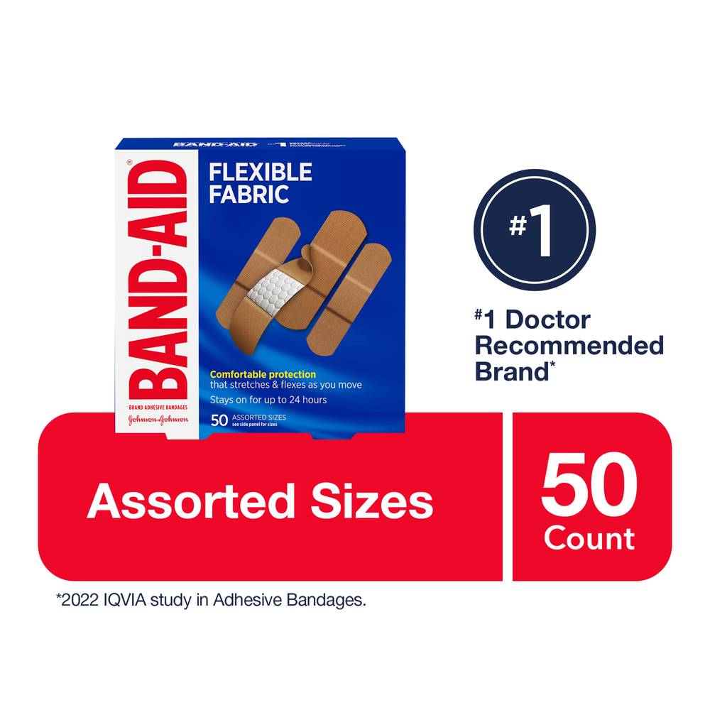 Band-Aid Flexible Fabric Adhesive Bandages (50 ct)