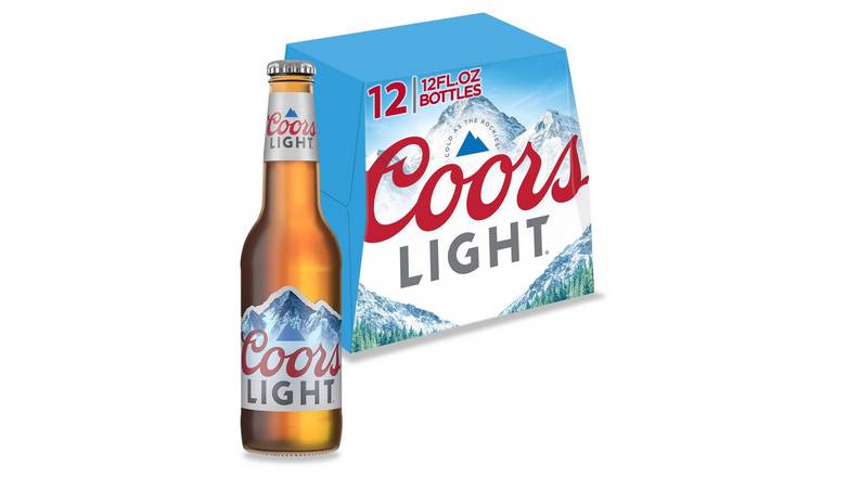Coors Light Beer Bottles 12 oz, 12 pk