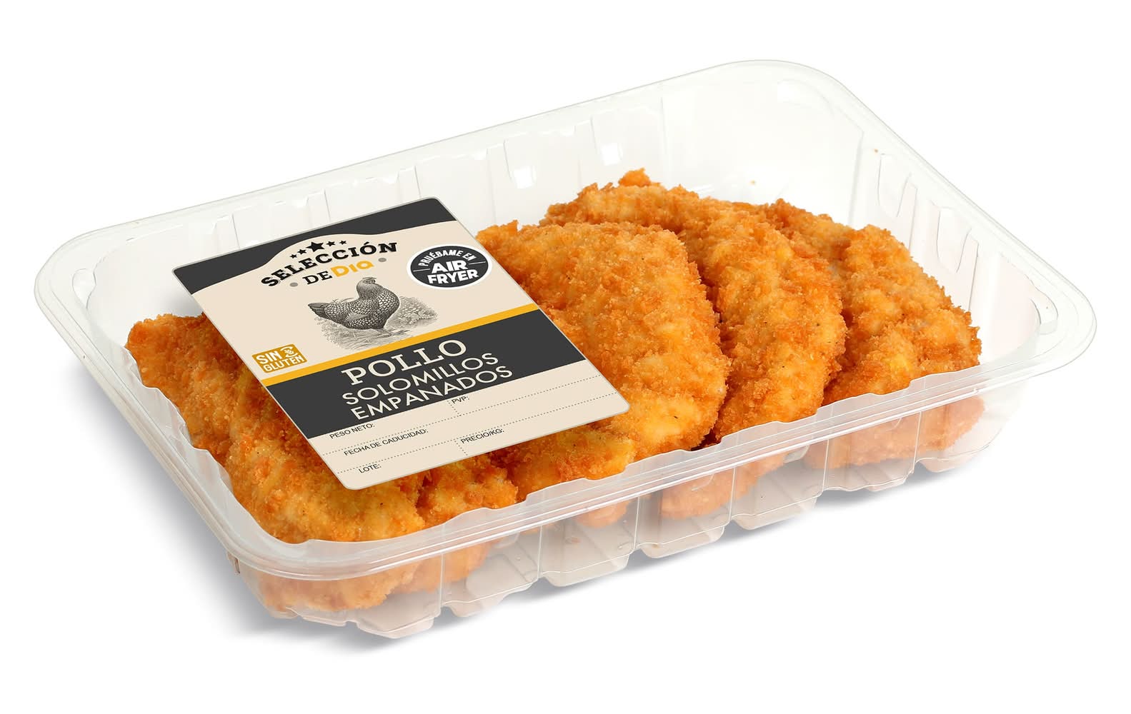 Solomillo De Pollo Empanado Selección De Dia Bandeja 500 G Aprox.