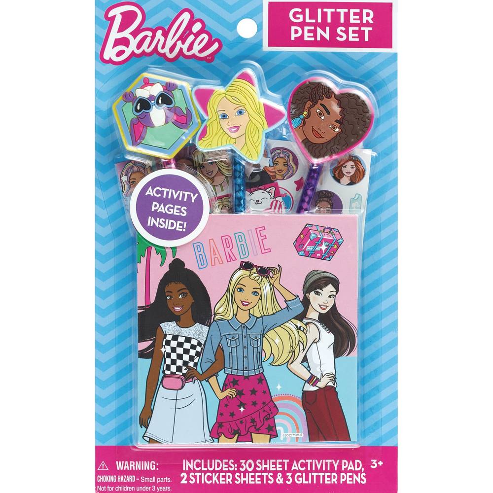 Barbie Glitter Pen Set, Assorted Colors