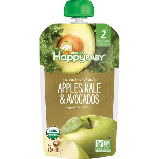 HappyBaby Clearly Crafted Apples Kale & Avocado Baby Food Pouch