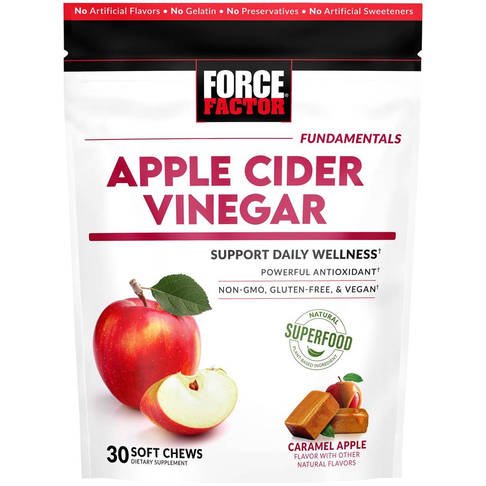Apple Cider Vinegar Soft Chews - Daily Wellness Antioxidant - Caramel Apple (30 Soft Chews)