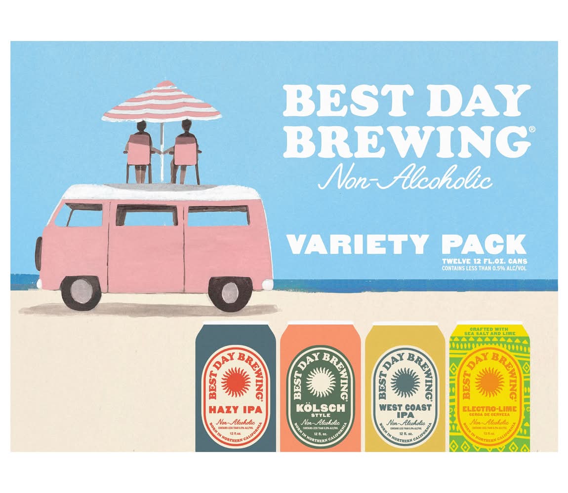 Best Day Brewing Non Alcoholic Variety pack Cans (12 x 12 fl oz)