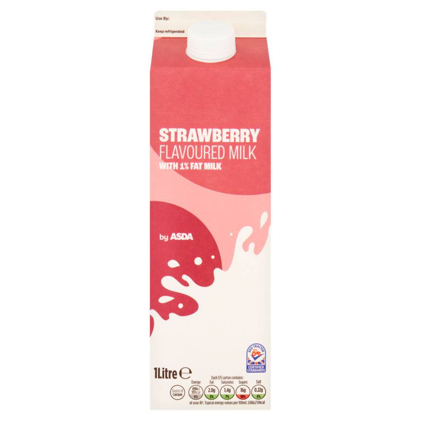 ASDA Strawberry, Flavoured Milk (1L)