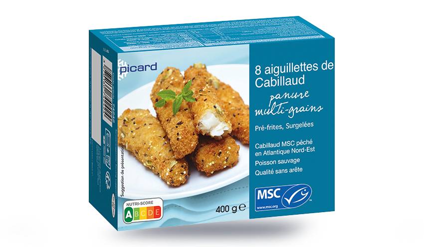 8 aiguillettes cabillaud MSC panure multi-grains