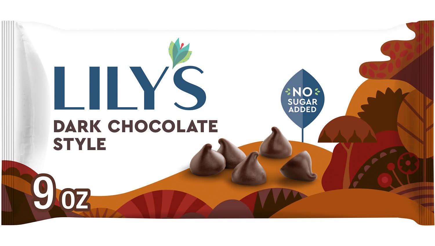 Lily's No Sugar Added Baking Chips, Dark Chocolate Style (9 oz)