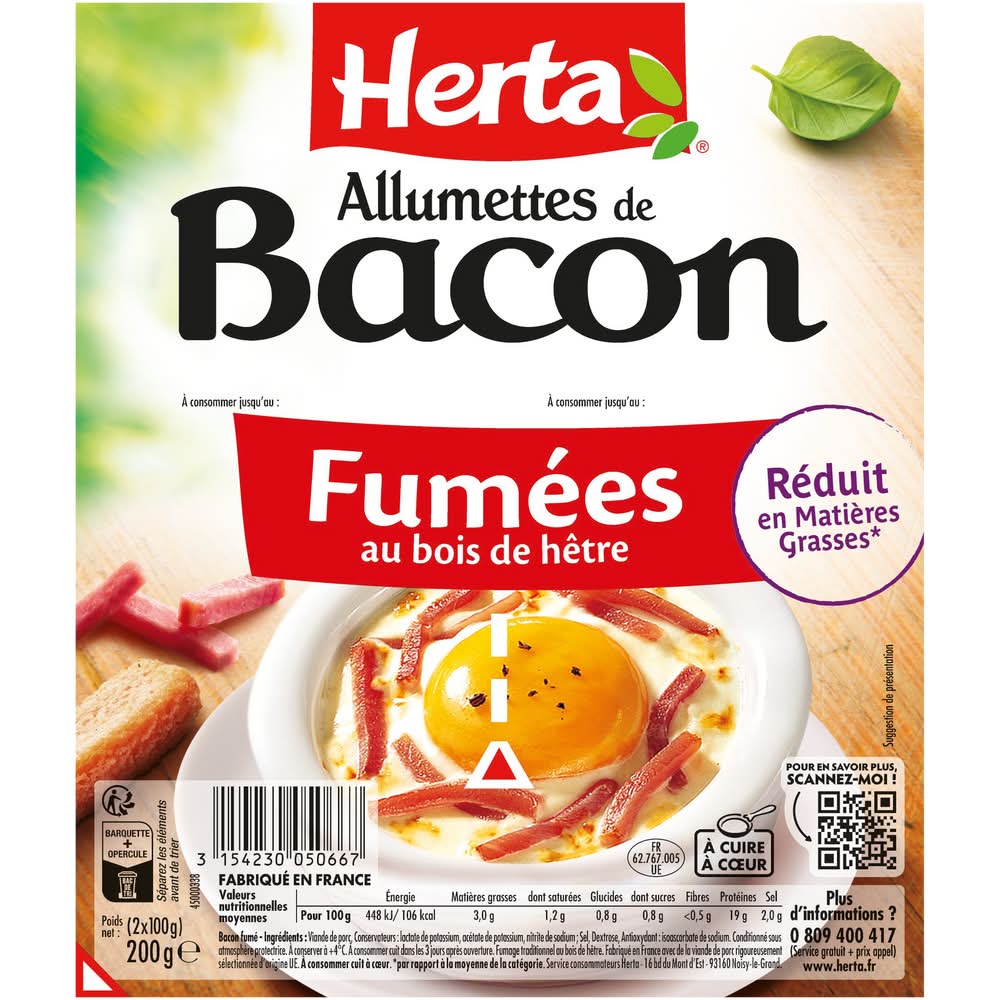 Herta - Allumettes de bacon fumées (200g)