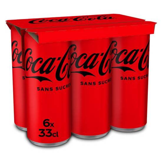 Coca-Cola - Boisson gazeuse sans sucre (6 x 330L)