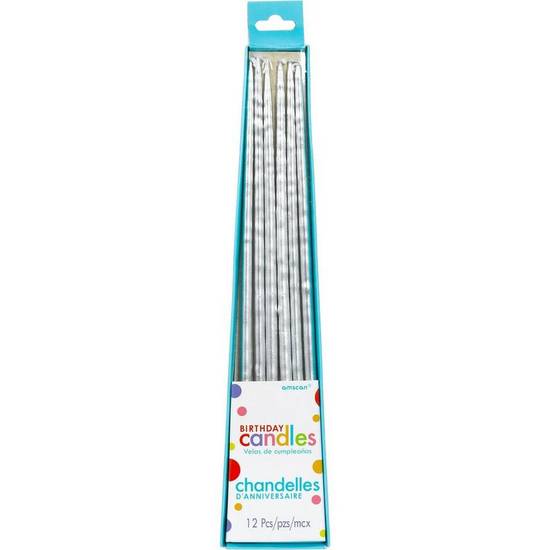 Party City Long Silver Birthday Candles (silver)