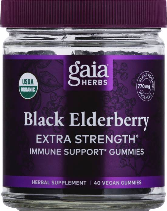 Gaia Herbs Black Elderberry Extra Strength Gummies (40 ct) Delivery