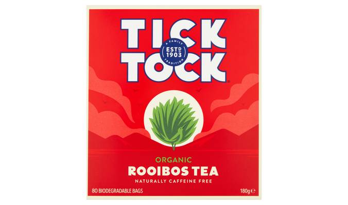 Tick Tock Organic Rooibos Tea 80 Biodegradable Bags 180g