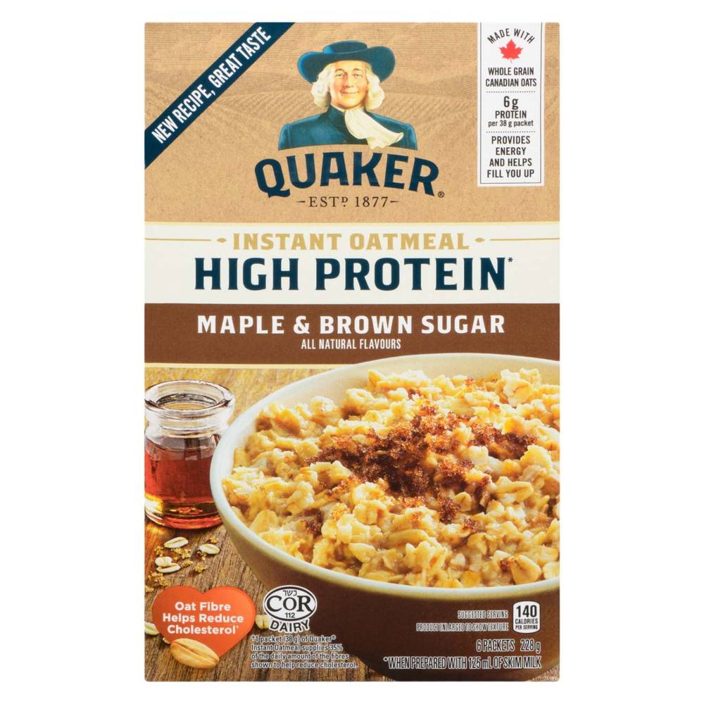 Quaker High Protein Maple&Brown Sugar Instant Oatmeal (264 g)