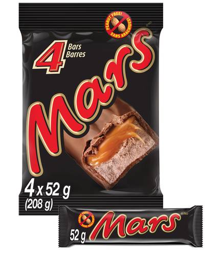 Mars barre chocolatée sans arachides - peanut free chocolate bar (4 pièces)
