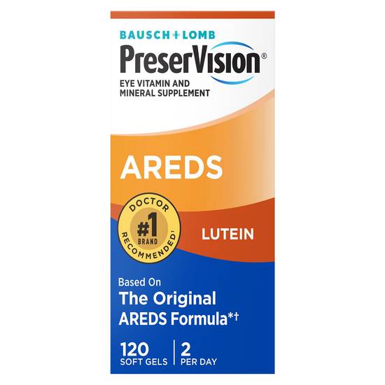 Preservision Areds Lutein Formula Eye Vitamin & Mineral Supplement Soft Gels (120 ct)