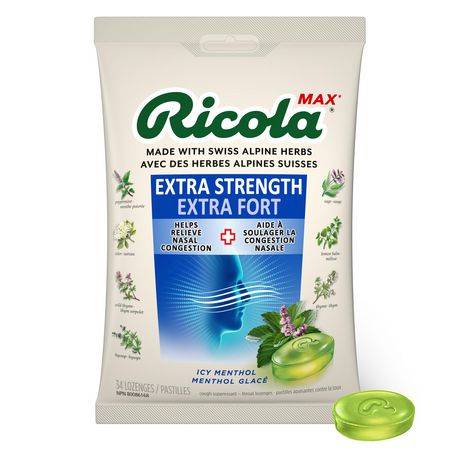 Ricola Extra Strength Icy Menthol Cough Drops (34 ct)