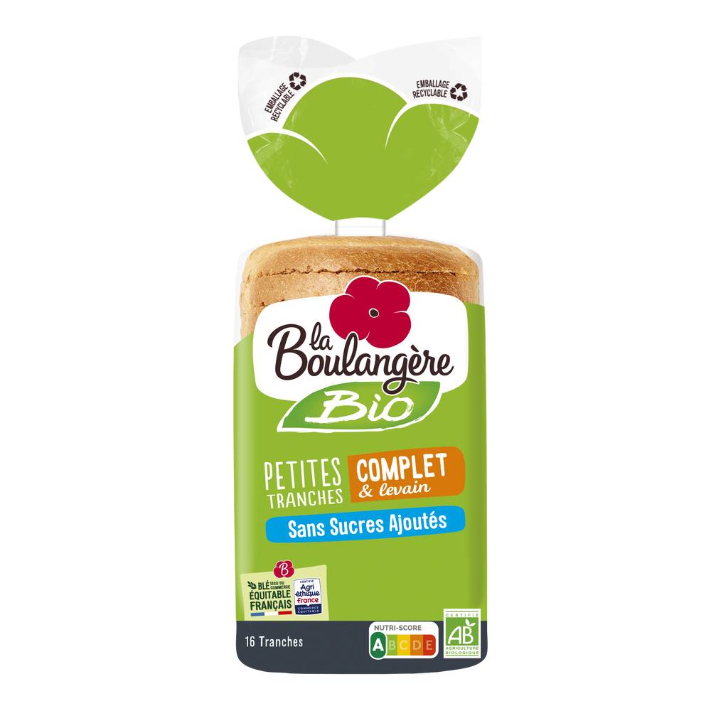 La Boulangere - Pain de mie grandes tranches complet bio (280g)