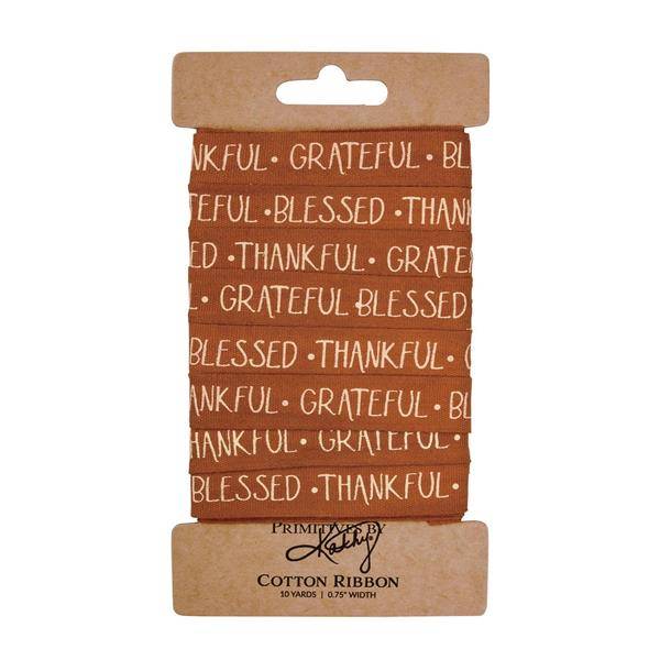 Thankful, Grateful, Blessed Ribbon Card
