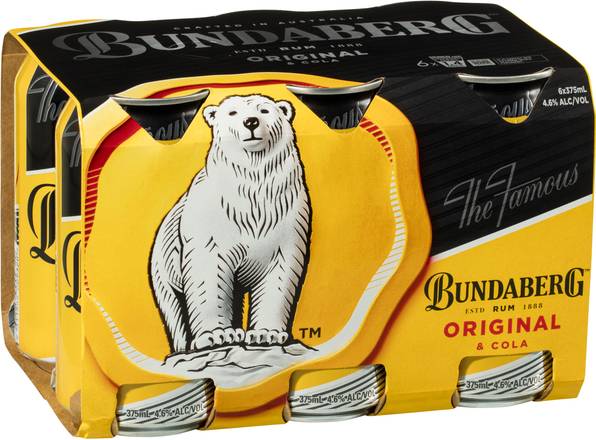 Bundaberg UP & Cola Can 375mL X 6 pack