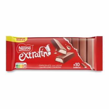 Barritas de chocolate con leche con relleno cremoso Extrafino Nestlé 10 ud.